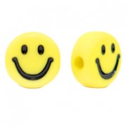 Kralen van Acryl Smiley Yellow-black